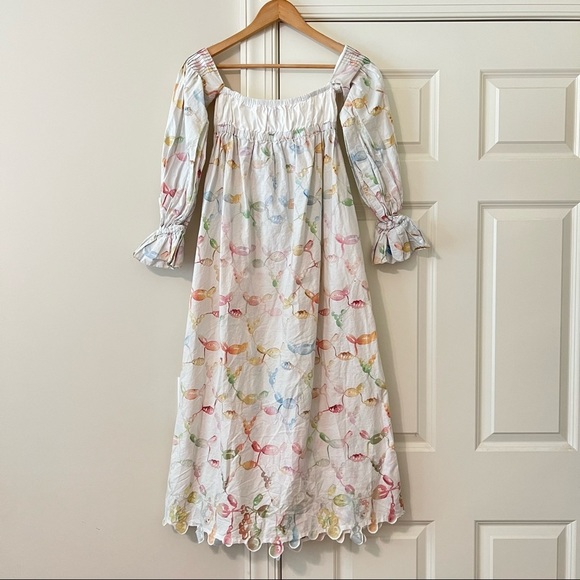 Rosie Assoulin Puff-Sleeve Cotton Off-The-Shoulder Midi Dress 4 - Picture 11 of 14